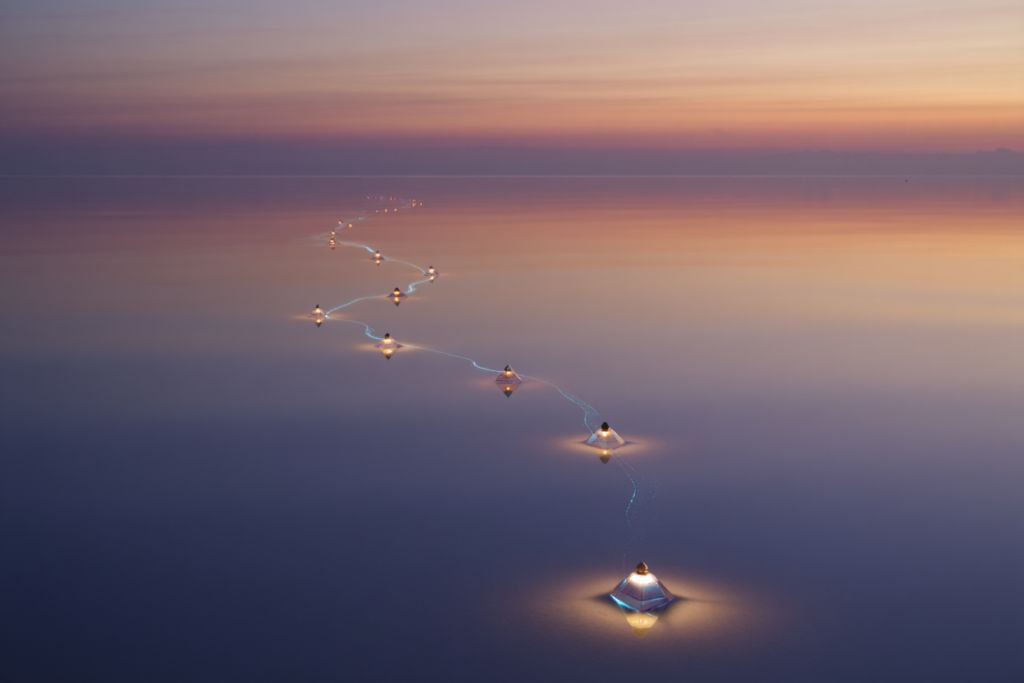 Свой духовный путь: светящаяся тропа над водой символизирует свободу выбора направления развития