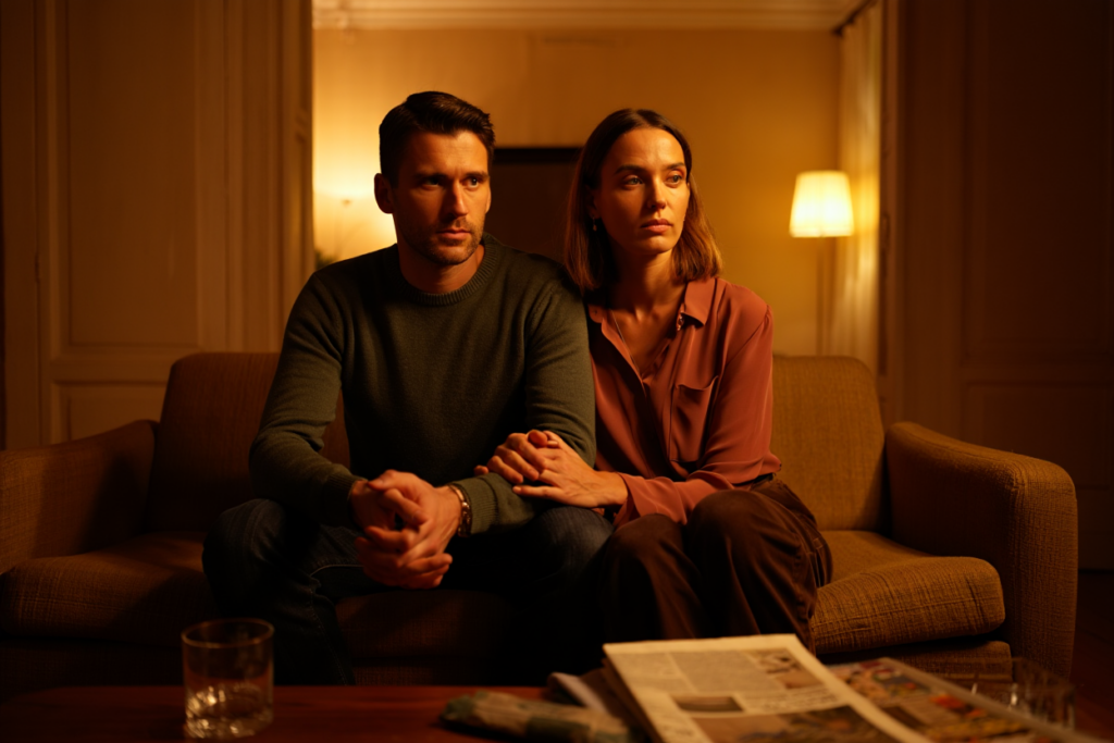 Мужчина и женщина после сложного разговора &mdash; пауза, в которой рождается понимание